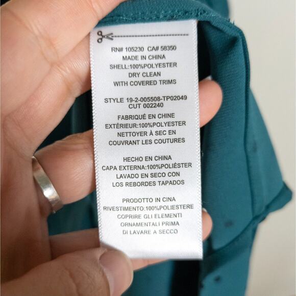 EQUIPMENT Luis Tie Neck Blouse Button Front Green Black Polka Dot Women's Medium - Picture 4 of 4